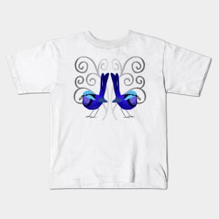 Silver and Blue Fairy-wren Kids T-Shirt